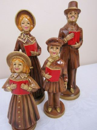 Vtg Charles Dickens Carolers Set Of 4 Victorian Family Japan Christmas Holiday
