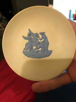 Wedgwood Pegasus Saucer,  Vintage,  Ivory With Blue,  Made In England