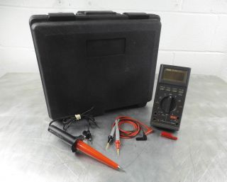 Fluke 27/fm Multimeter With 80k - 6 High Voltage Probe,  Test Leads And Case