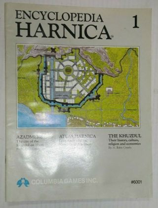 1984 6001 Encyclopedia Harnica 1 Columbia Dungeon Dragon Vtg A D&d Advanced Game