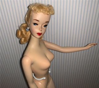 Stunning - Vintage 3 Barbie Blonde Hair Ponytail - Brown Eyeliner - B348