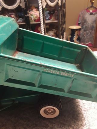 1960s Vintage 13.  5” Structo Hydraulic Dumper Dump Truck Green USA 2