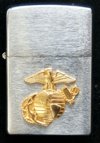 Zippo Us Marine Corps.  Logo Lighter Inside Hinge 5 Barrel Old Stock - B1326