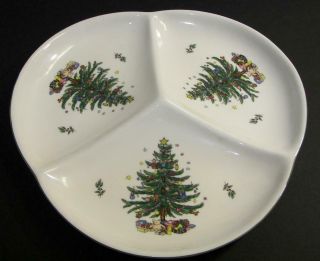 Vintage Nikko Christmas Tree Plate Decorative Porcelain Serving Platter 13 " Diam