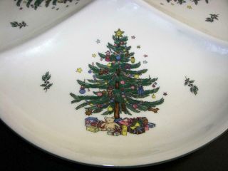 Vintage NIKKO Christmas Tree Plate Decorative Porcelain Serving Platter 13 