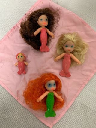 Vintage 1979 Kenner Cpg Sea Wees Sandy Mermaid Doll Toy - 4 Dolls