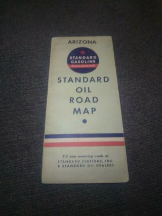1937 Standard Oil Road Map Arizona Route 66 Gasoline Petroleum Americana Vintage