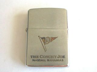 The Conchy Joe Nassau,  Bahamas 1969 Zippo Brushed Chrome Lighter