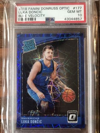 Luka Doncic 2018 - 19 Donruss Optic Blue Velocity Prizm Refractor Rated Rookie 177