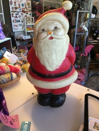 Light Up Plastic Christmas Vintage Santa Blow Mold 15 " Union Products