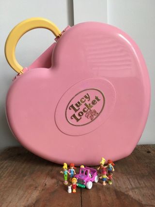 Vintage Lucy Locket Polly Pocket Carry Play Case Large Heart 1992 Bluebird