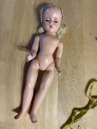 Nude Madame Alexander Hard Plastic Doll - Blonde Hair - 5 Piece Strung Body