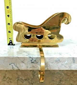 Solid Brass Vintage Christmas Sleigh Stocking Holder Heavy (others Available)