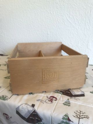Vintage Napa Valley Box Wood 54 Cd Double Crate Storage Case Holder