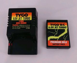 Vintage Tyco Rc 6.  0v Jet Turbo Nicd Battery Pack W/4hr Quick Charger (no.  2990)
