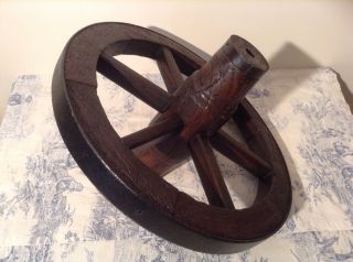 Antique Wooden Cart Wagon Wheel - French Vintage Reclaimed Salvage (2964)