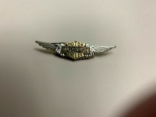 Vintage Harley Davidson Silver Wing Pin