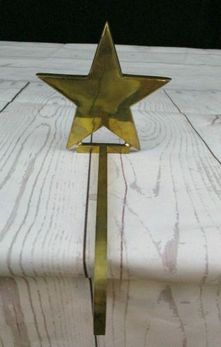 Vintage Solid Brass Star Long Arm Hook Mantel Shelf Stocking Holder Hanger India