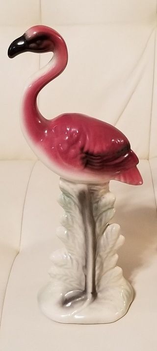 Vintage Ceramic Flamingo Figurine Collectible Decor Mid Century 10 "