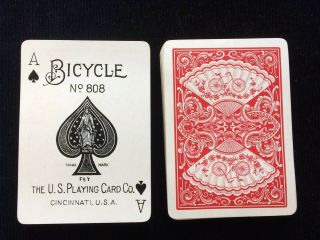 Bicycle 808 Fan Back C1900 Antique Vintage Playing Cards Deck Uspc 52/52