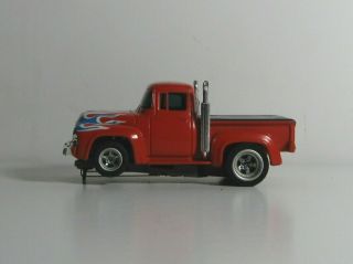 Vintage HO Aurora AFX 56 Ford Pick Up Truck Red,  Blue Flames,  Slot Car 2
