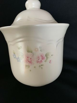 Vintage Pfaltzgraff Tea Rose 7 1/4 " Extra Large Canister With Lid No Seal