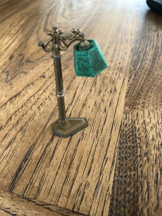 Vintage Collectable Green Tootsie Toy Dollhouse Furniture Floor Lamp Metal