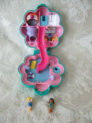 Polly Pocket Vintage 1990 Water Fun Park Pool Complete Set Compact Bluebird