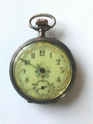 Antique Galonne France French 800 Silver Pocket Watch