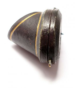 Stunning antique Victorian tooled leather horseshoe shaped ring box 3