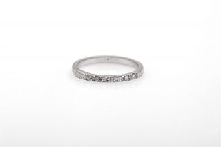 Antique 1920s.  20ct Old Mine Cut Diamond Platinum Engraved Wedding Band Ring
