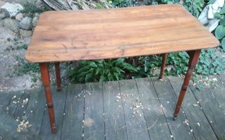 Antique Wooden Folding Sewing Table Work Table 21.  5 X 36 Ruler Patina Wheels