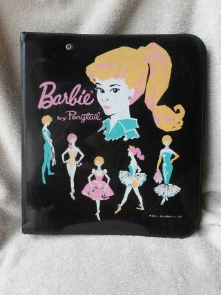 Ultra Rare Vintage Barbie Doll Black Vinyl 3 Ring Binder 1962