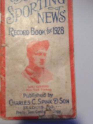 Vintage 1928 Lou Gehrig Ny Yankees Cover Sporting News Record Book Baseball