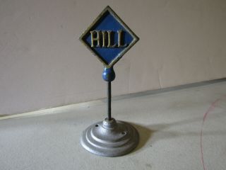 Vintage Antique Arcade Cast Iron Sign - Hill