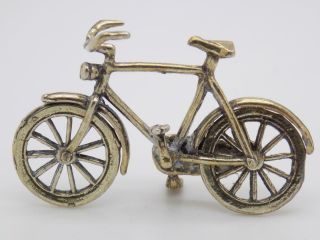 Vintage Solid Silver Italian Made Dollhouse Bicycle Miniature Stamped Figurine