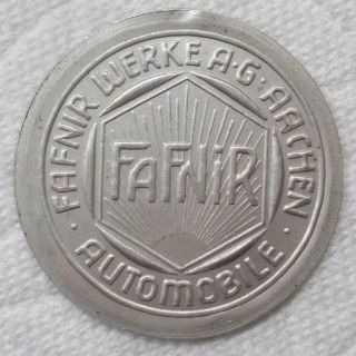 Vintage Plastic German Token & 10 Cent Stamp Fafnir Werke A - G Aachen Automobile