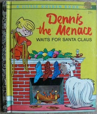 Vintage Little Golden Book Dennis The Menace Waits For Santa Claus " A " 1st