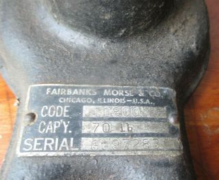Antique IRON FAIRBANKS - MORSE Crows Foot /Fish Tail COUNTRY STORE SCALE BrassBeam 2