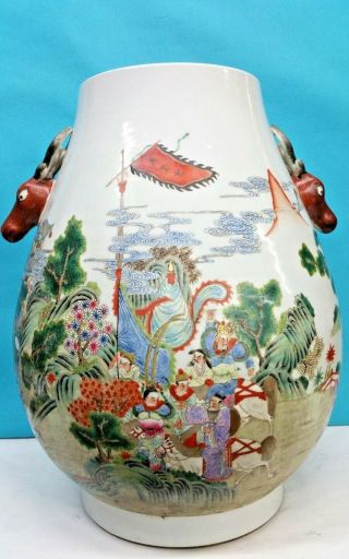 Large Chinese Famille Rose Vases,  Porcelain Enameled Hand Painted