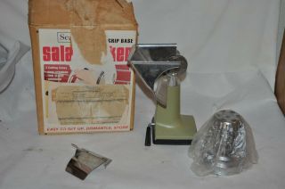 Vintage Sears Saladmaker Stainless Steel Food Shredder Chopper 3 Cones Euc