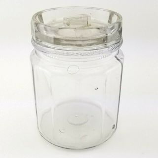 Antique 12 Side Panel Clear Glass Jar Vtg Bubble Tobacco Cigar Humidor Container