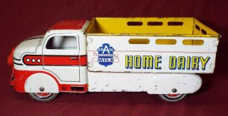 Vintage 1950s Marx Litho Home Dairy Grade A Milk Delivery Truck Toy