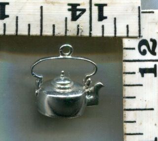 Vintage Sterling Bracelet Charm Heavy 5.  2g A Solid Cast Teapot Great Charm $18