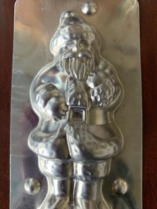 Vintage Chocolate Metal Mold Santa Father Christmas Belsnickle Candy Tin 3