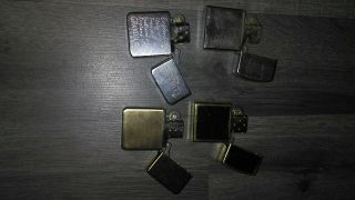 4 Different Makes Ie Zippo Lighter,  Hanson,  Dora,  And Star 1,  Also Carved Pipe
