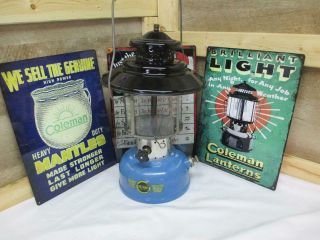Vintage Sears Roebuck 2 - Mantle Lantern Model 476.  74070 Blue/black Dated 4 - 67