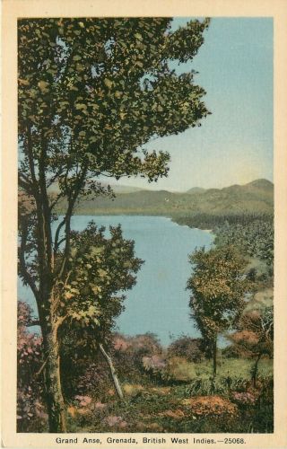 Vintage Postcard; Grand Anse,  Grenada,  British West Indies,  Caribbean Unposted