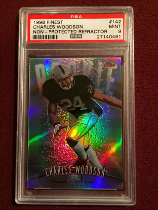 Charles Woodson 1998 Topps Finest Refractor Rookie Card Rc Psa 9