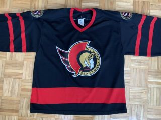Vintage Ottawa Senators Ccm Maska Air Knit Black Jersey Size Large Nhl Hockey